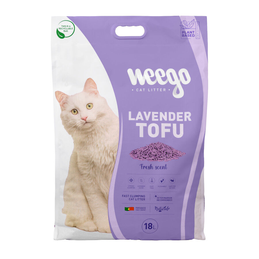 18 L Weego Lavender Tofu Arena aglomerante para gatos, , large Imagem n&uacute;mero 1