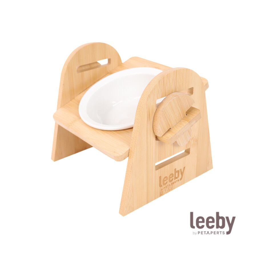 Leeby Comedouro Elevado de Madeira e Cer&acirc;mica para c&atilde;es e gatos, , large Imagem n&uacute;mero 2