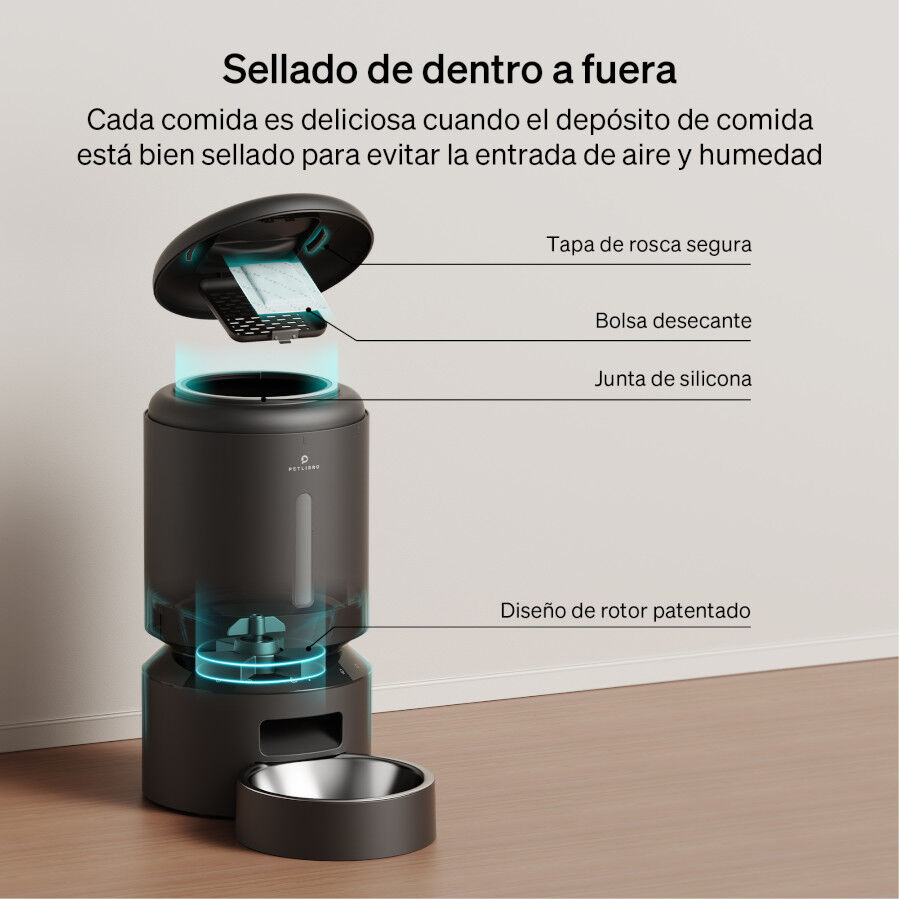 Petlibro Granary Wi-Fi Comedouro Autom&aacute;tico Preto para c&atilde;es e gatos, , large Imagem n&uacute;mero 4