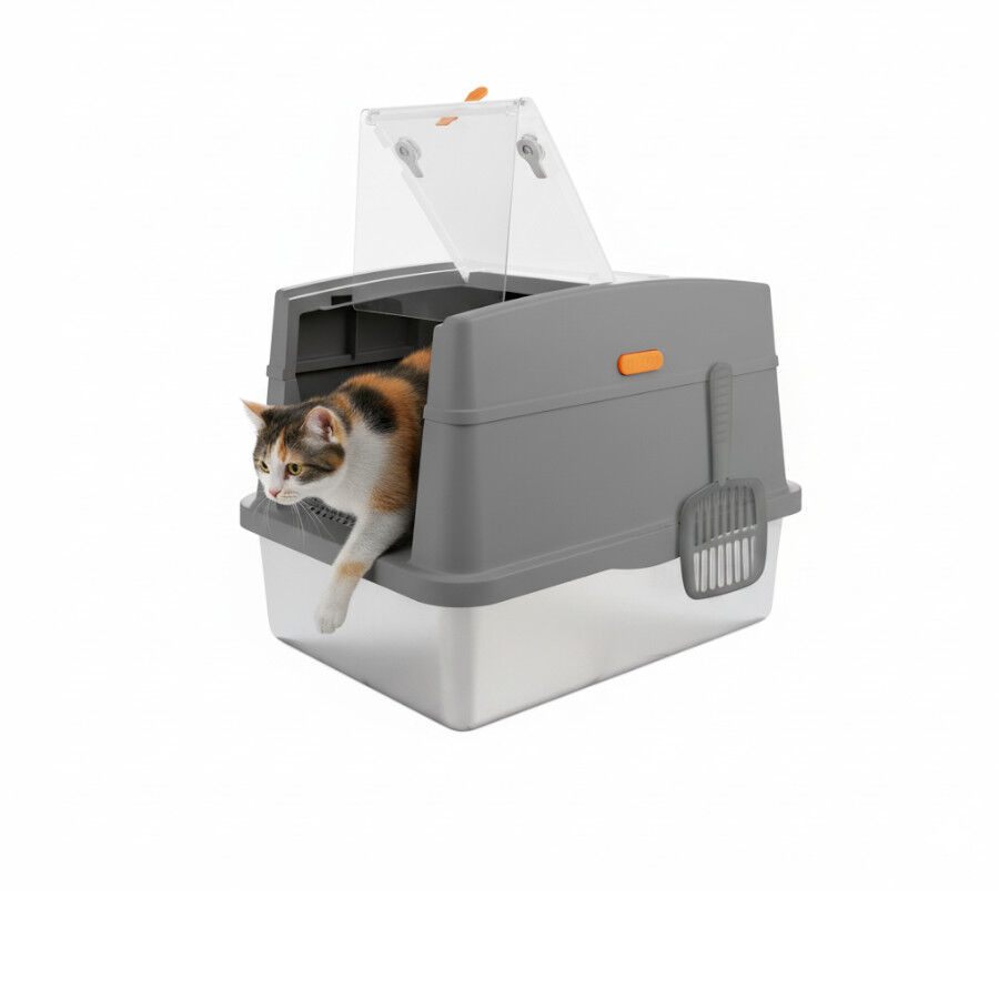 All For Paws Go Fresh Caixa de Areia com tampoa em a&ccedil;o inoxid&aacute;vel cinzenta para gatos, , large Imagem n&uacute;mero 3
