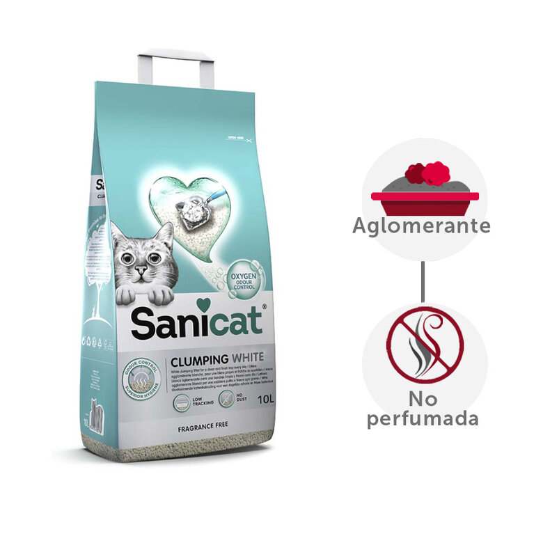 10 L Sanicat Clumping White Areia Aglomerante Branca para gatos,  Imagem número 2 10 L Sanicat Clumping White Areia Aglomerante Branca para gatos, , large Imagem número 2
