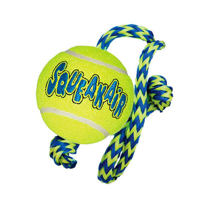 Kong Air Dog Squeakair bola com corda para cães