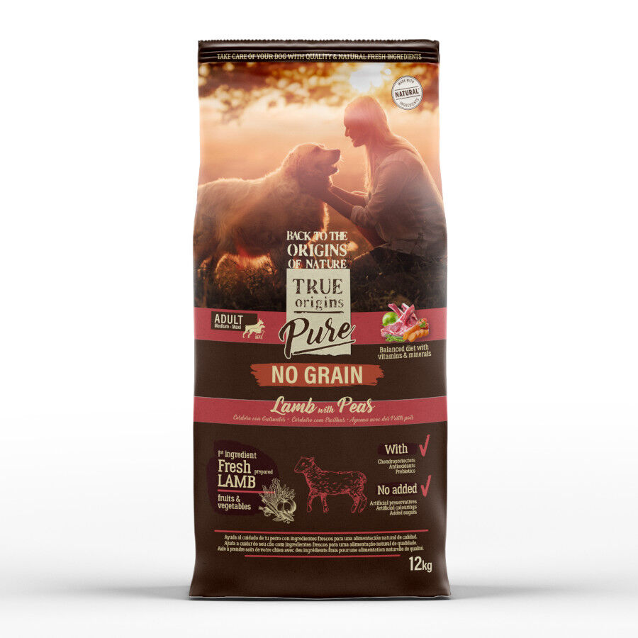 12 kg True Origins Pure Grain Free Adult Ra&ccedil;&atilde;o de cordeiro para c&atilde;es, , large Imagem n&uacute;mero 1
