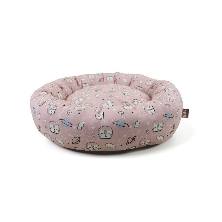 Leeby Cama Donut Antiderrapante Estampado Banda Desenhada Rosa para gatos, , large Imagem n&uacute;mero 4