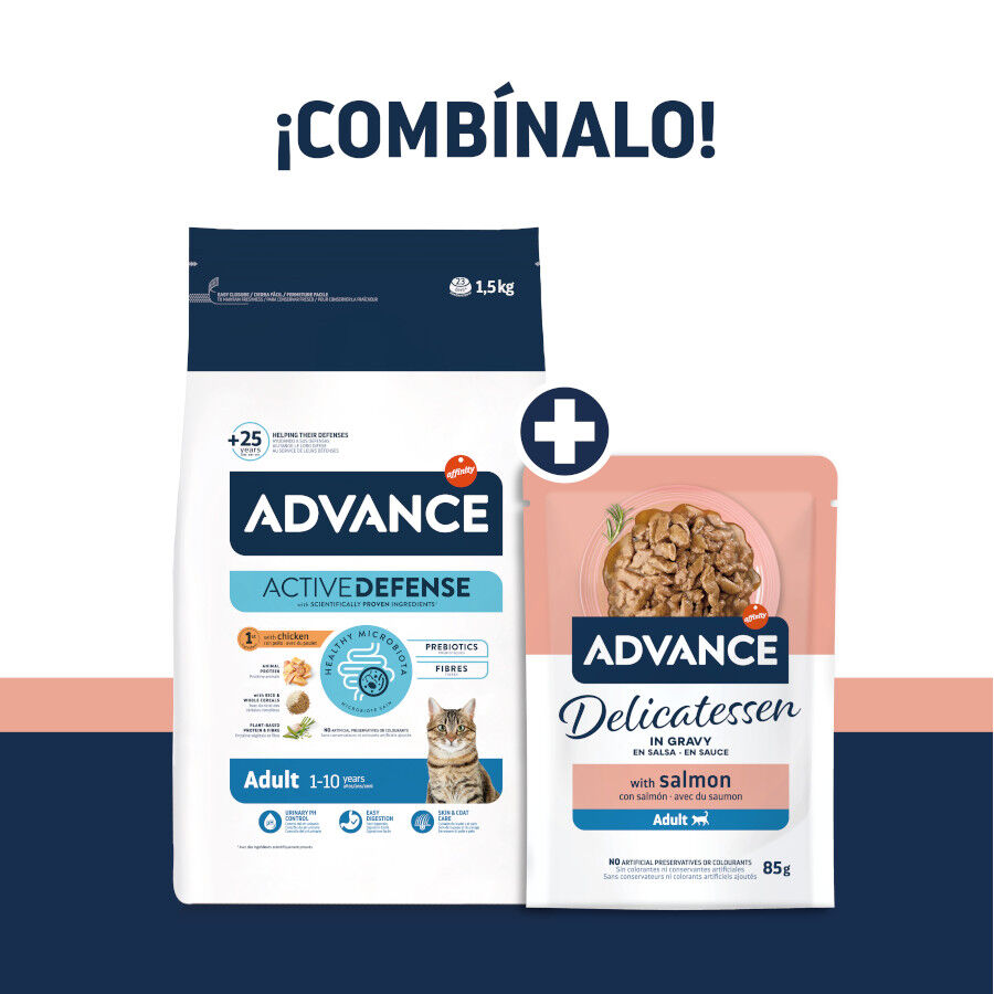 85 g Advance Delicatessen Comida h&uacute;mida de salm&atilde;o em molho em saqueta para gatos, , large Imagem n&uacute;mero 3