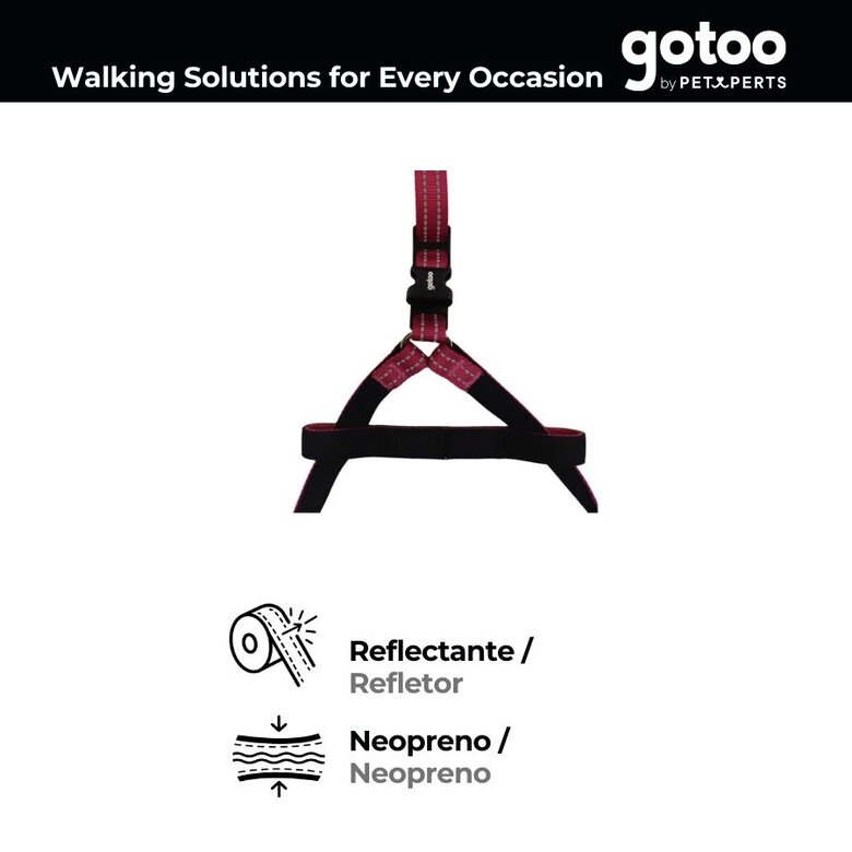 Gotoo Peitoral rosa de nylon reflexivo para cães,  Imagem número 3 Gotoo Peitoral rosa de nylon reflexivo para cães, , large Imagem número 3