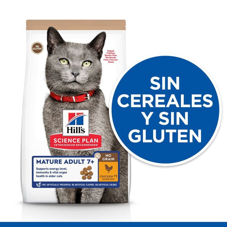 comida_gato_hills_mature_no_grain_HIL605369_M_JN23_4 Imagem número 4 Hill’s Science Plan Mature Adult 7+ Pollo pienso para gatos4 Imagem número 4
