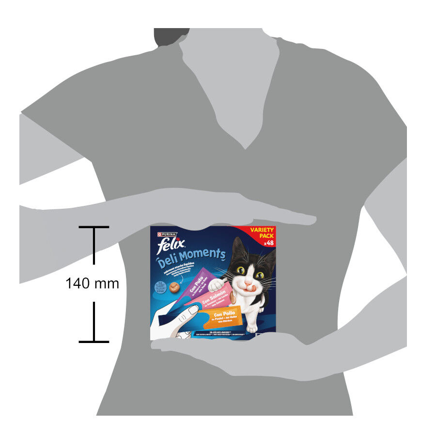 48 saquetas x 10 g Felix Deli Moments Snack l&iacute;quido para gatos - Multipack, , large Imagem n&uacute;mero 7