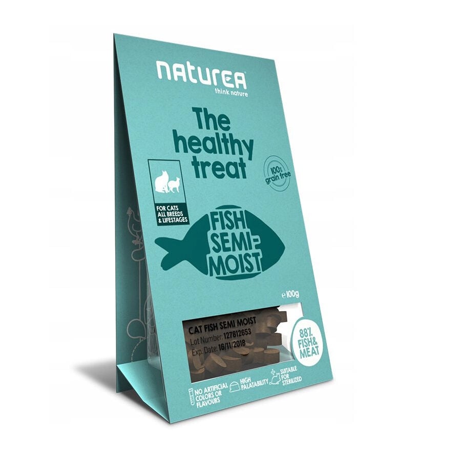 100 g Naturea Biscoitos Peixe para gatos, , large Imagem n&uacute;mero 1