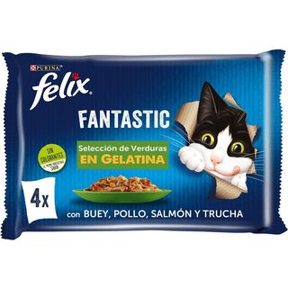 Purina Felix Fantastic Seleção de Vegetais saquetas de gelatina para gatos