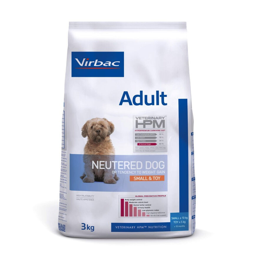 3 kg Virbac Adult Neutered SmalleToy HPM ra&ccedil;&atilde;o para c&atilde;es, , large Imagem n&uacute;mero 1