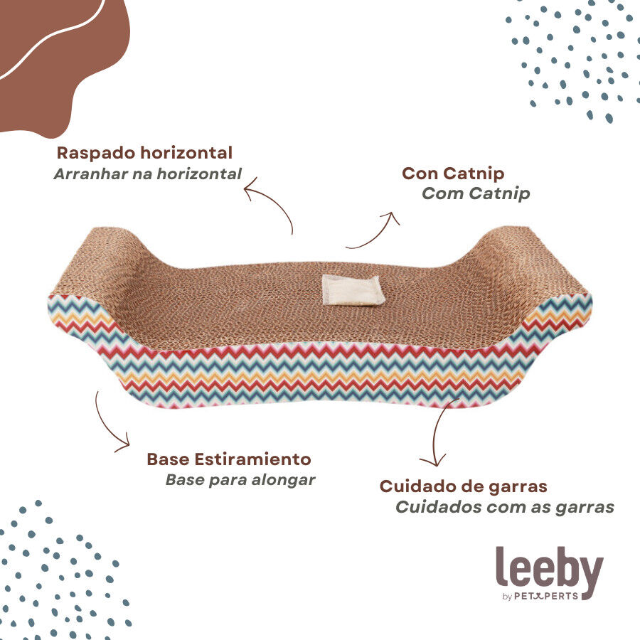 Leeby Remy Rocker arranhador horizontal de cart&atilde;o com padr&atilde;o colorido para gatos, , large Imagem n&uacute;mero 3