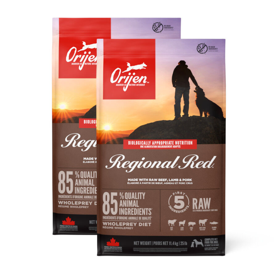 2 x 11.4 kg Orijen Adult Regional Red ra&ccedil;&atilde;o para c&atilde;es Pack poupan&ccedil;a!, , large Imagem n&uacute;mero 1