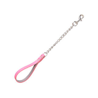 Arppe Trela curta de couro rosa para cães  