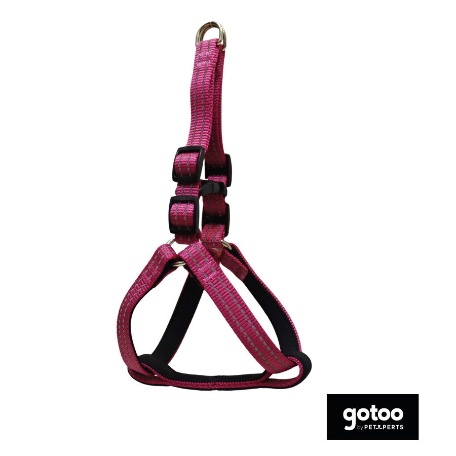 Gotoo Peitoral rosa de nylon reflexivo para c&atilde;es, , large Imagem n&uacute;mero 2