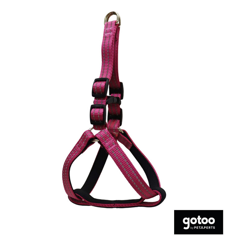 Gotoo Peitoral rosa de nylon reflexivo para cães,  Imagem número 2 Gotoo Peitoral rosa de nylon reflexivo para cães, , large Imagem número 2