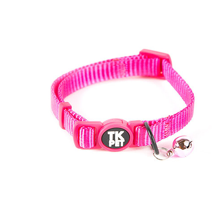 TK-Pet Classic Nylon collar gato con cascabel rosa image number null