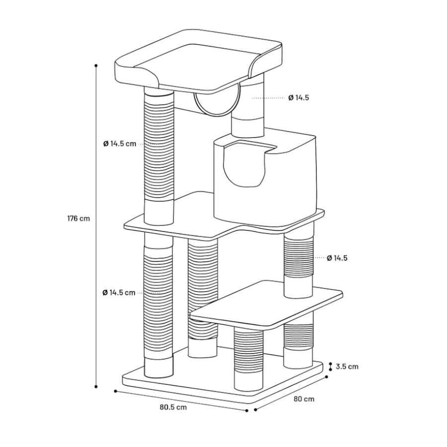 Flamingo Jessi &Aacute;rvore Arranhador Cinzento para gatos , , large Imagem n&uacute;mero 4