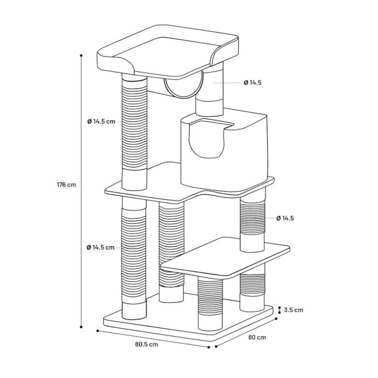 Flamingo Jessi Árvore Arranhador Cinzento para gatos ,  Imagem número 4 Flamingo Jessi Árvore Arranhador Cinzento para gatos , , large Imagem número 4