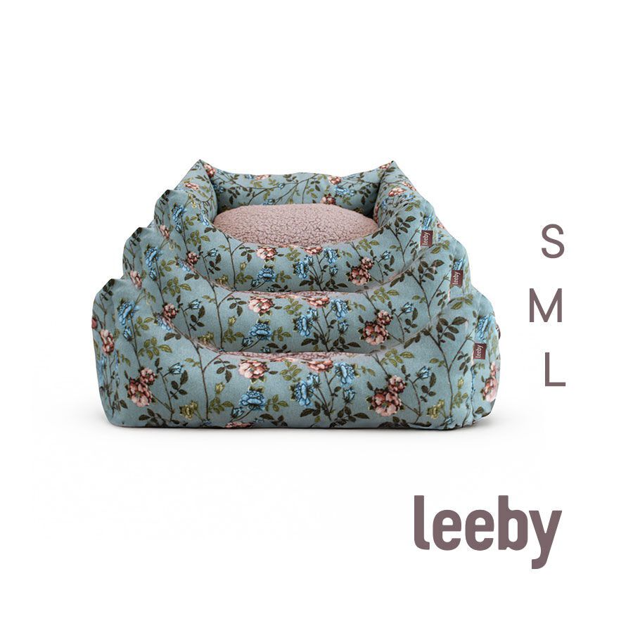 Leeby Alcofa com Capa Amov&iacute;vel Turquesa com Flores para c&atilde;es, , large Imagem n&uacute;mero 4