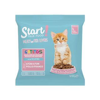 Start Kitten Mix Frango e Atum Geleia em saqueta - Multipack 4