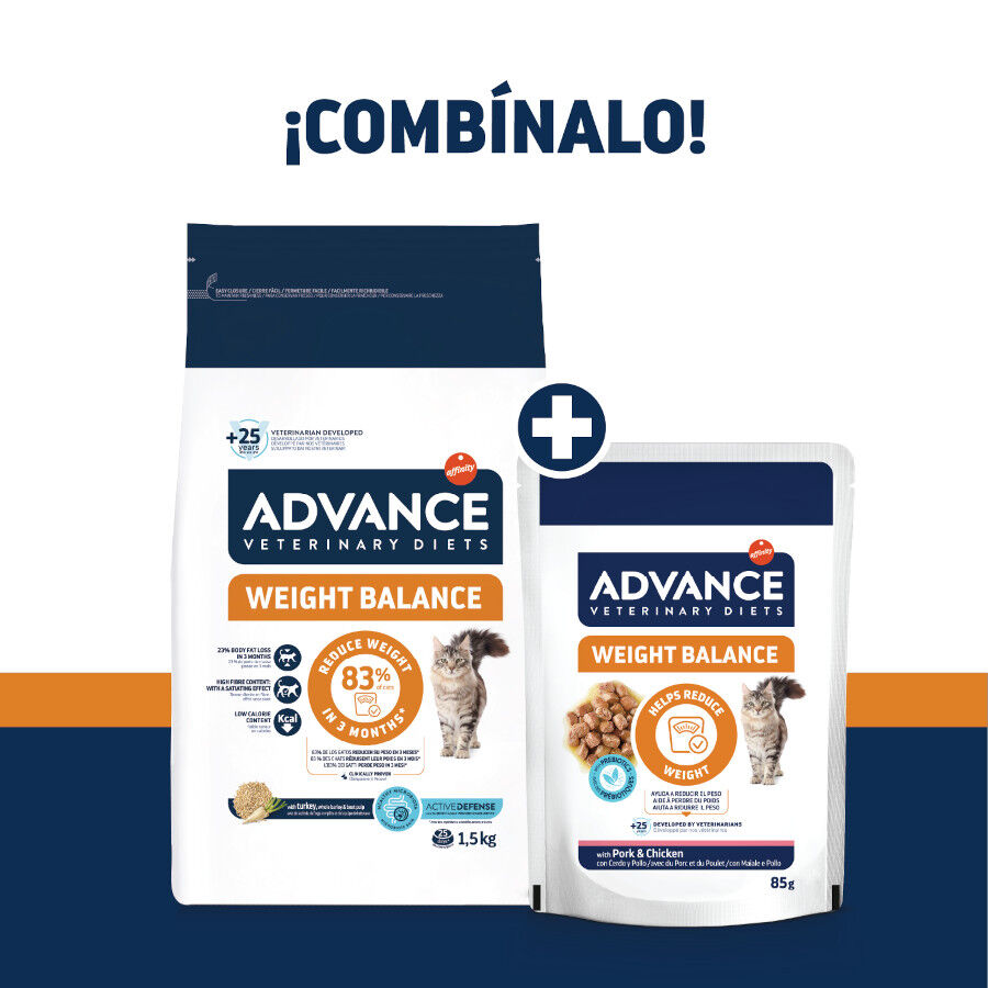 12 saquetas x 85 g Advance Veterinary Diets Controlo de Peso Saqueta para gatos Pack poupan&ccedil;a!, , large Imagem n&uacute;mero 5