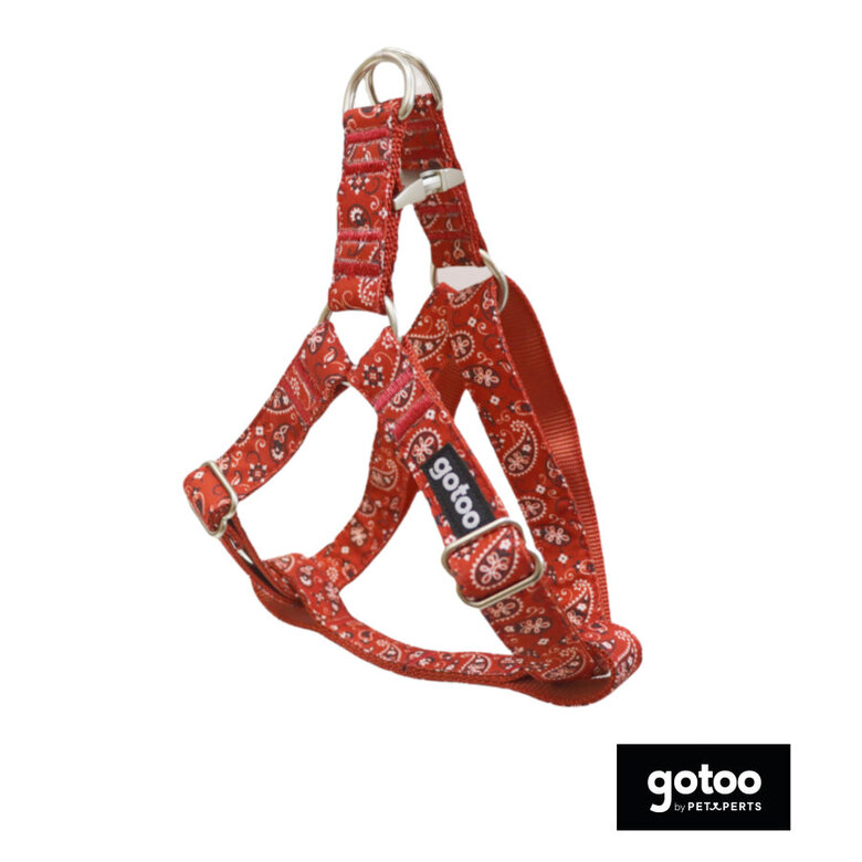 Gotoo Peitoral vermelho estampado caxemira para cães,  Imagem número 2 Gotoo Peitoral vermelho estampado caxemira para cães, , large Imagem número 2