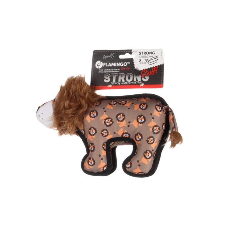 Flamingo Strong Stuff Leão de Peluche Castanho para cães,  Imagem número 2 Flamingo Strong Stuff Leão de Peluche Castanho para cães, , large Imagem número 2