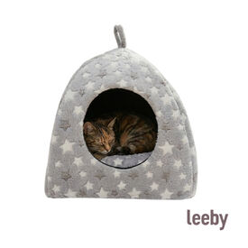Leeby Cama igl&uacute; estrela cinzenta para gatos