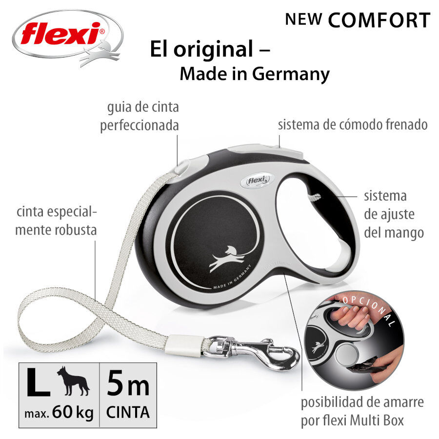 Flexi New Comfort Trela extens&iacute;vel cinza para c&atilde;es, , large Imagem n&uacute;mero 2