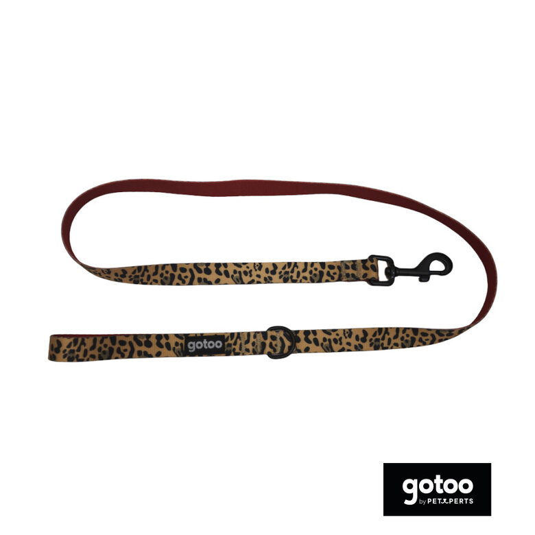 Gotoo Trela estampada leopardo castanha para cães,  Imagem número 2 Gotoo Trela estampada leopardo castanha para cães, , large Imagem número 2
