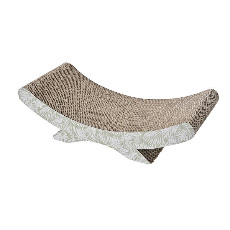 Leeby Remy Rocker arranhador de cartão horizontal com padrão de folhas para gatos,  Imagem número 9 Leeby Remy Rocker arranhador de cartão horizontal com padrão de folhas para gatos, , large Imagem número 9