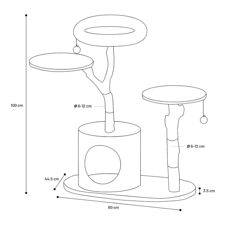 Flamingo Hina &Aacute;rvore Arranhadora com 3 n&iacute;veis para gatos, , large Imagem n&uacute;mero 3