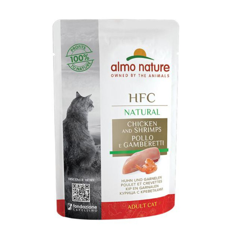 55 g Almo Nature HFC frango e camarão saqueta para gatos,  Imagem número 1 55 g Almo Nature HFC frango e camarão saqueta para gatos, , large Imagem número 1