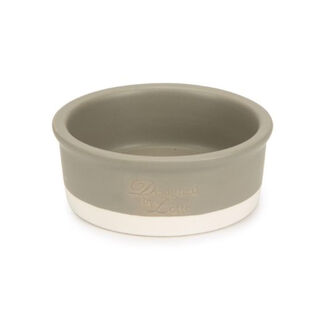 Designed by Lotte Joa Comedouro de Cerâmica Cinza para cães 