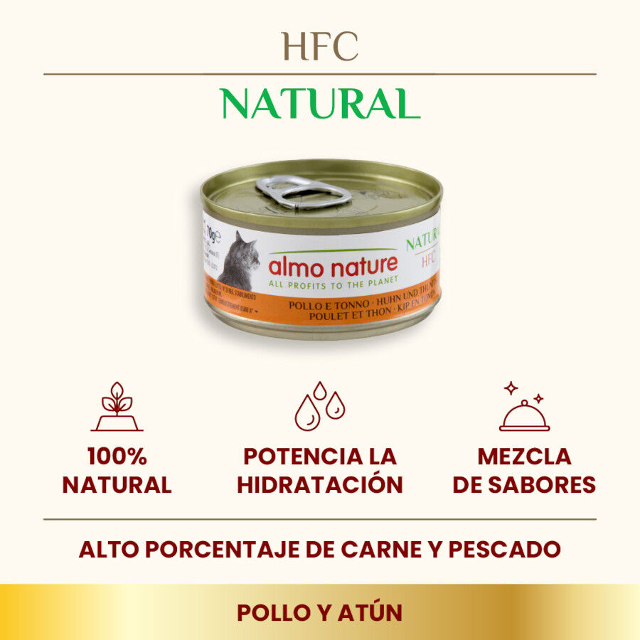 70 g Almo Nature HFC frango com atum lata para gatos, , large Imagem n&uacute;mero 2