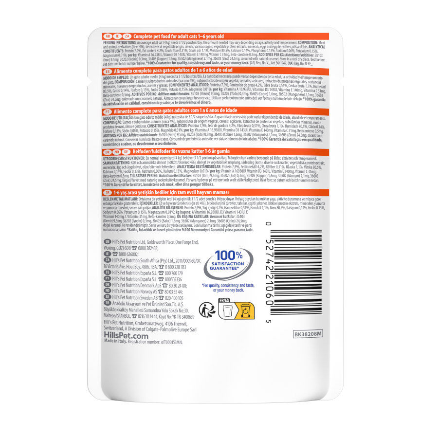 85 g Hill's Science Plan Adult Vitela Saqueta em Molho para gatos, , large Imagem n&uacute;mero 6