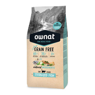 Ownat Just Grain Free Esterilizado Peixe ração para gatos