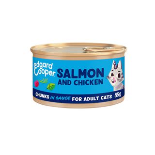 Edgard & Cooper Adult Pedaços de Salmão e Frango com molho em lata para gatos