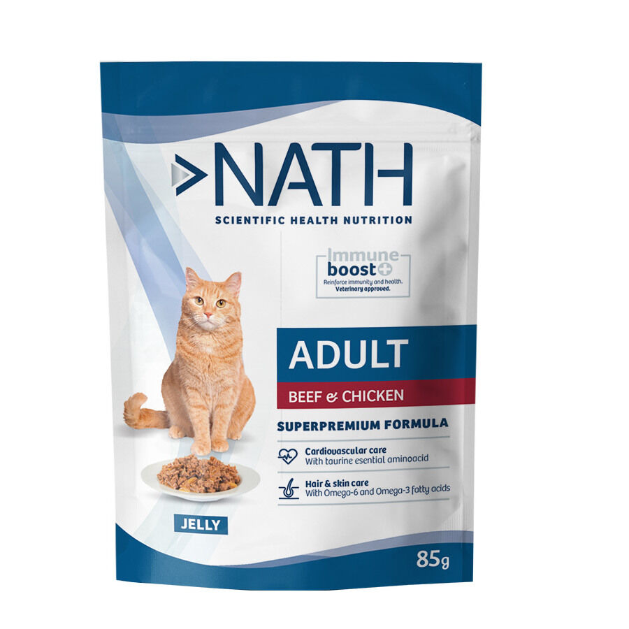 85 g Nath Adult Vitela e Frango em Gelatina Saquetas para gatos , , large Imagem n&uacute;mero 1
