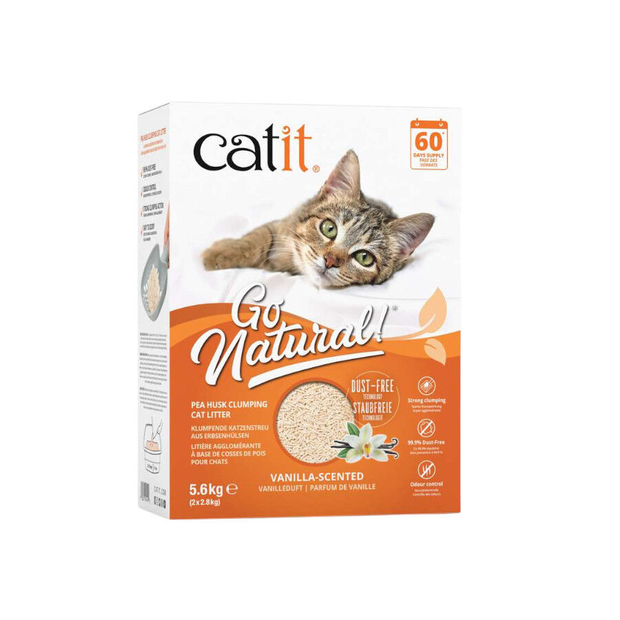 Catit Go Natura! Areia com casca de ervilha com aroma a baunilha para gatos, , large Imagem n&uacute;mero 1