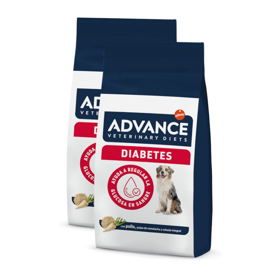 2 x 12 kg Advance Veterinary Diets Diabetes Aves ra&ccedil;&atilde;o para c&atilde;es Pack poupan&ccedil;a!, , large Imagem n&uacute;mero 1