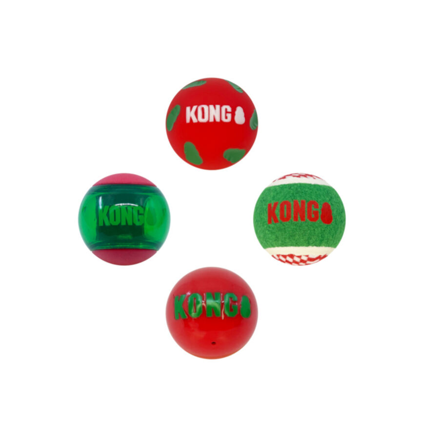 Kong Holiday Occasions bolas para c&atilde;es - Pack 4, , large Imagem n&uacute;mero 1