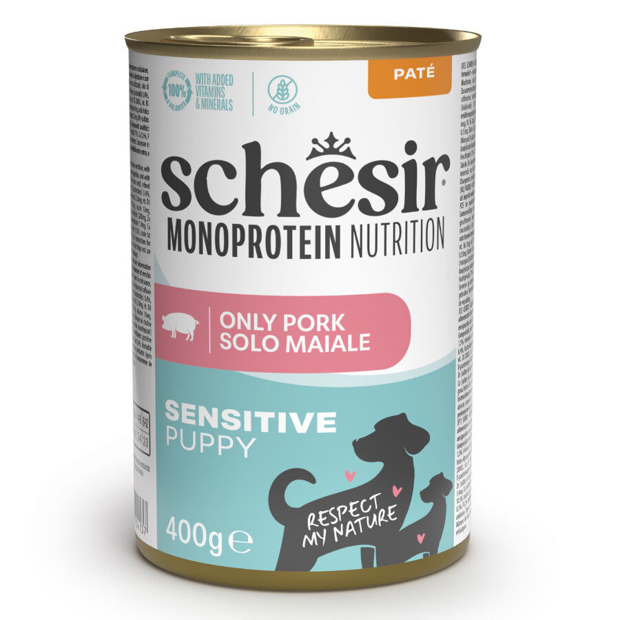 Schesir Monoprotein Comida h&uacute;mida de porco em lata para cachorros, , large Imagem n&uacute;mero 1