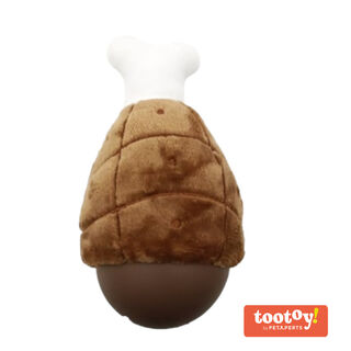 Tootoy! Comfort Chicken Leg Cuddler peluche porta-snacks para cães