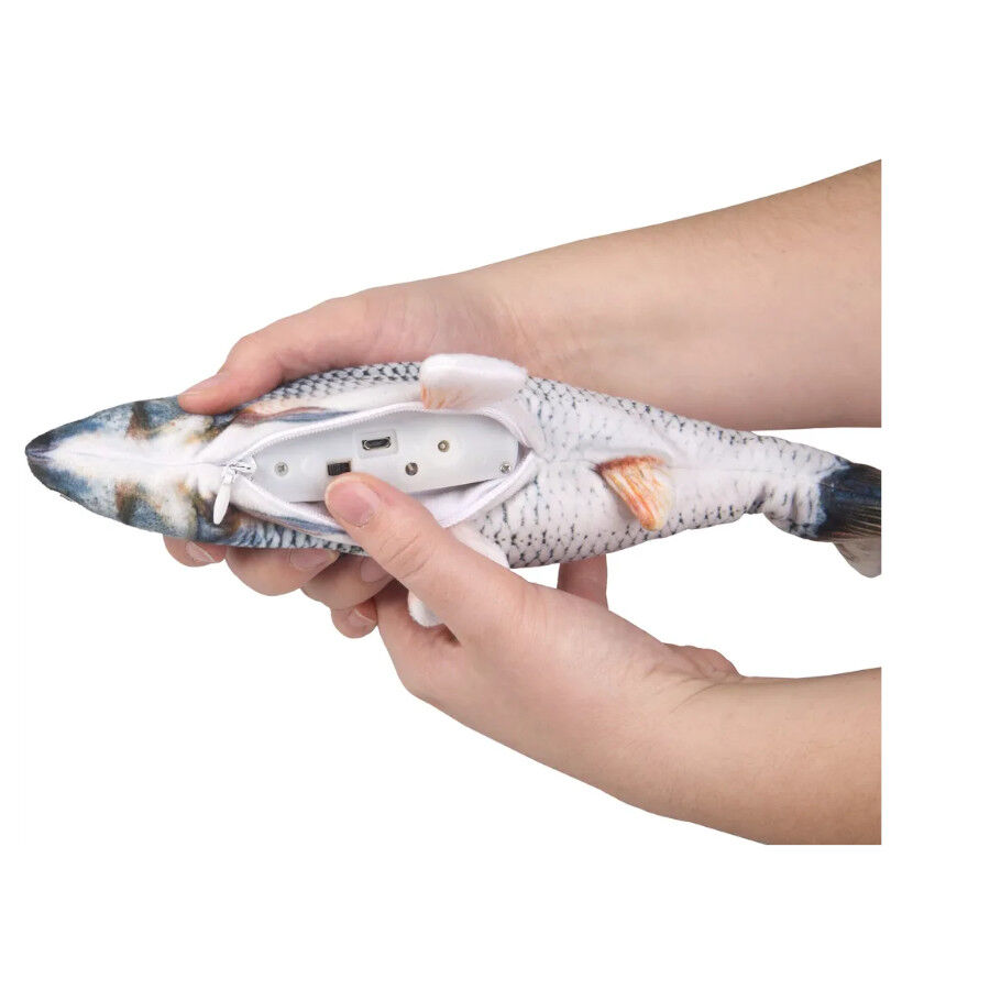 Flamingo Flounder Brinquedo em forma de Peixe El&eacute;ctrico para gatos, , large Imagem n&uacute;mero 4