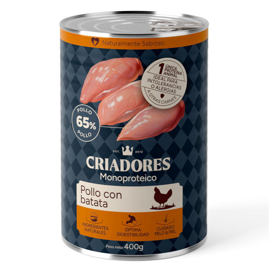 400 g Criadores Monoproteico Comida H&uacute;mida de Frango e Batata-doce em Lata para c&atilde;es, , large Imagem n&uacute;mero 1