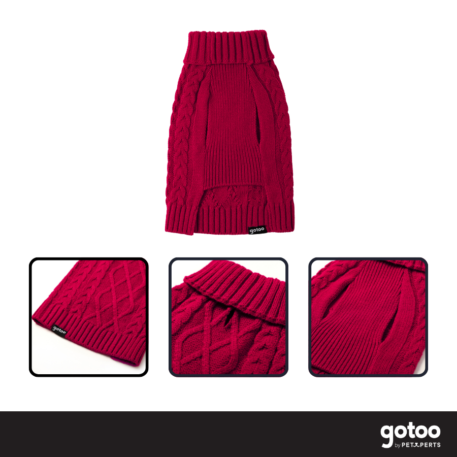 Gotoo Camisola de Malha Vermelha para c&atilde;es, , large Imagem n&uacute;mero 3