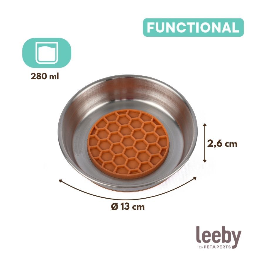 Leeby Comedouro Lento em A&ccedil;o Inoxid&aacute;vel para gatos, , large Imagem n&uacute;mero 4