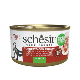 Schesir Atum com Salmonete em lata de gelatina para gatos